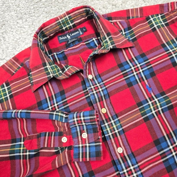 Ralph Lauren Other - Ralph Lauren Blaire Shirt Mens Large Red Blue Plaid Button Up Long Sleeve